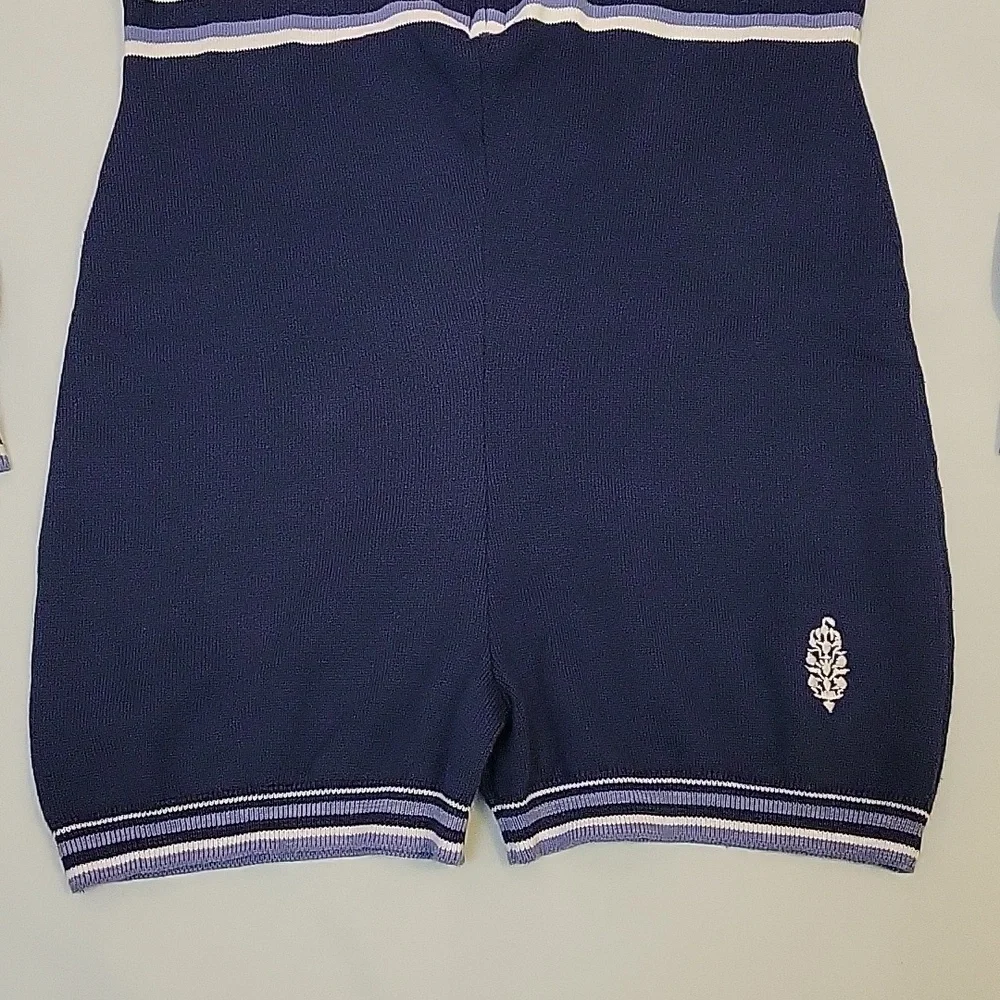 NWOT Free People Movement Blue It's Cold Outside Playsuit Navy Striped Sz XS - Picture 5 of 17